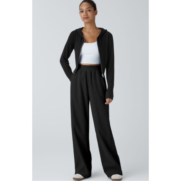 HALARA | NWOT High Waisted Pocket Mop Corduroy Pants in Black, Size Large Tall - Picture 1 of 13
